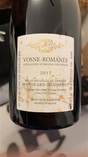 Burgundsko Vosne-romanée Mongeardmugneret 2017