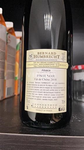 Alzacija Pinot noir Bernard Humbrecht Fût de Chêne 2018