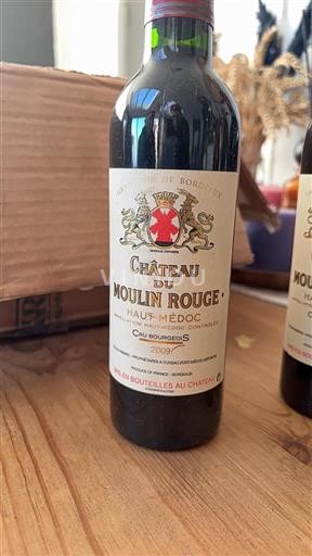 Vin Rouge sec Château Moulin Rouge 2009 France Bordeaux Haut-Médoc AOC Cru Bourgeois
