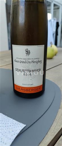 Vin Blanc sec Gewurztraminer Giersberger 2016 France Alsace AOC Grand Cru