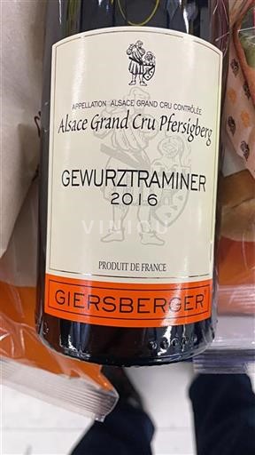 Alsace Unspecified Grand Cru Giersberger Gewurztraminer 2016