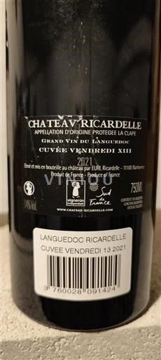 Languedoc La Clape Château Ricardelle Vendredi XIII 2021