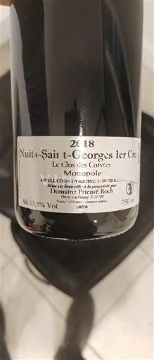 Borgonha Não especificado Premier Cru Prieure Roch Le Clos des Corvées Monopole 2018