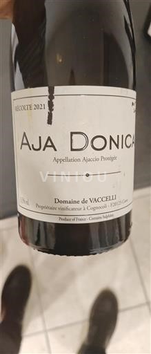 Vin Blanc demi-sec Aja Donica Domaine Vaccelli 2021 France Corse Ajaccio AOC