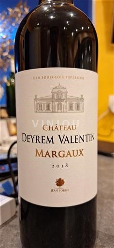 Bordeaux Margaux Château Deyrem Valentin 2018