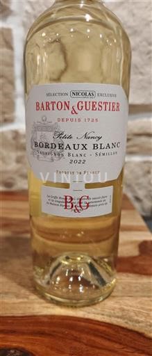 Bordeaux Bordeaux valkoviini Barton & Guestier Petite Nancy 2022