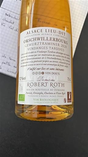 Elsass Nicht spezifiziert Domaine Robert Roth Orschwillerbourg Gewurztraminer Vendanges Tardives 2020