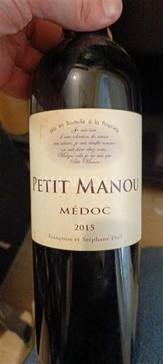 Bordeaux Médoc Petit Manou 2015