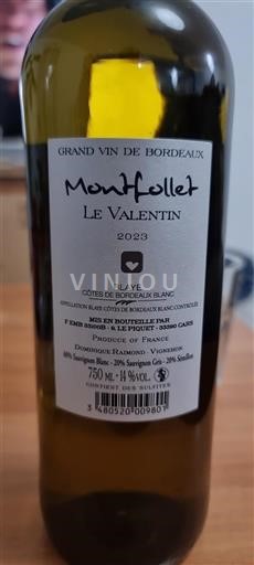 Burdeos Blaye-Côtes de Burdeos Monfaulet Le Valentin 2023