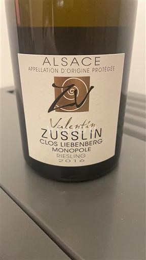Elsass Valentin Zusslin Clos Liebenberg Monopole 2016