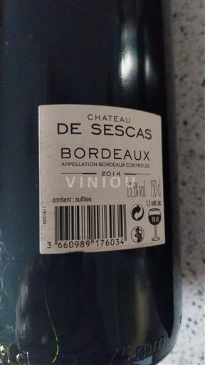Bordeaux Château Sescas 2014