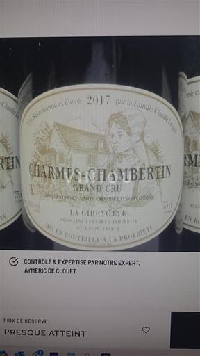 Borgonha Charmes-Chambertin Grand Cru La Gibryotte 2017