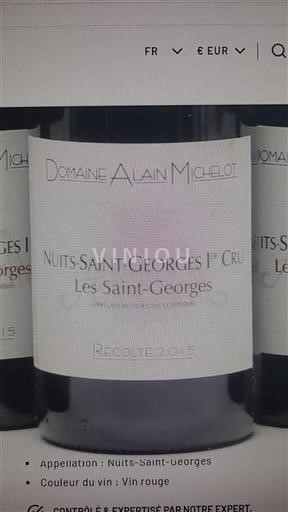 Burgundy Nuits-Saint-Georges Premier Cru Domaine Alain Michelot Les Saint-Georges 2015