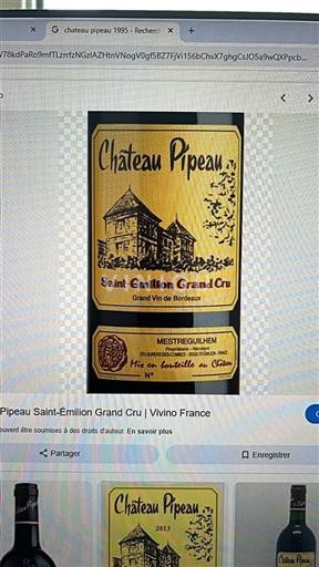 Bordeaux Saint-Émilion Grand Cru Grand Cru Château Pipeau 1995