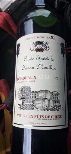 Bordeaux Cuvée Spéciale Osman Moullan 2016