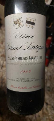 Bordeaux Saint-Émilion Grand Cru Grand Cru Château Grand Lartigue 1989
