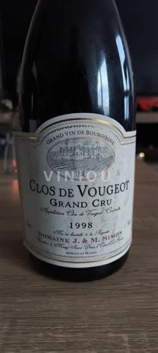 Bourgogne Clos-de-vougeot Grand Cru Domaine J. & M. Simon 1998