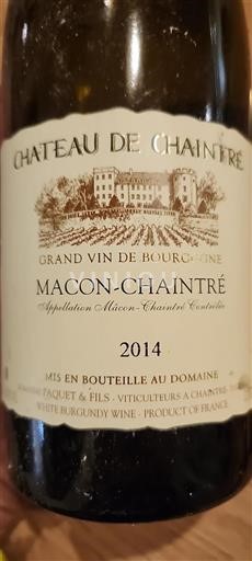 Burgundy Mâcon and Mâcon-Villages Château Chaintré 2014