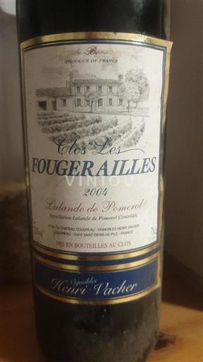 Bordeaux Lalande-de-Pomerol Henri Vacher Clos Les Fougerailes 2004