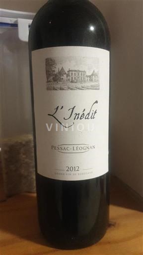 Bordeaux Pessac-Léognan L'inédit 2012