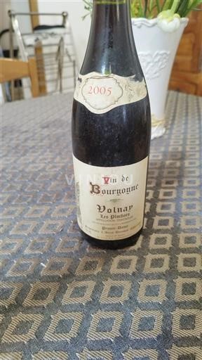 Vin Rouge sec Les Pluchots Domaine Prunier-Damy 2005 France Bourgogne Volnay AOC
