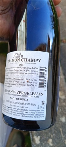 Bourgogne Pernand-Vergelesses Maison Champy Clos de Bully 2022