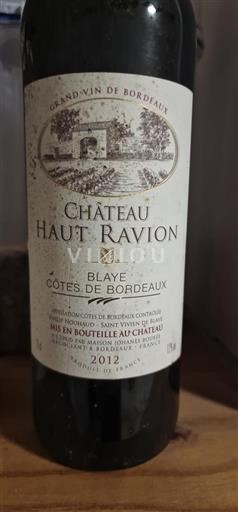 Burdeos Blaye-Côtes de Burdeos Château Haut Ravion 2012