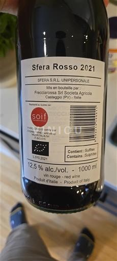 Lombardy Wines Unspecified Frecciarossa Sfera Rosso 2021