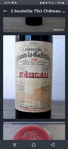 Bordeaux Saint-Émilion Grand Cru Grand Cru Château Canonlagaffelière 1964