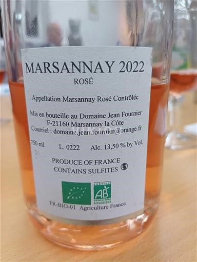 Borgoña Marsannay Domaine Jean Fournier 2022