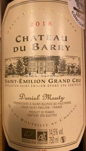 Burdeos Saint-Émilion Gran Cru Château Barry 2018