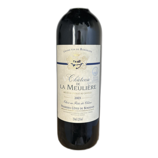 Bordeaux Premières Côtes de Bordeaux Château de La Meulière 2003