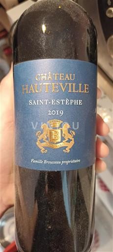 Vin Rouge sec Château Hauteville 2019 France Bordeaux Saint-Estèphe AOC