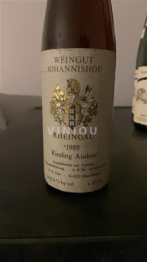 Rheingau Ni doloceno Weingut Johannishof Riesling Auslese 1989