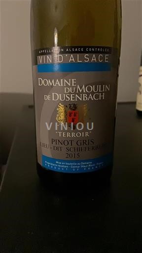Vin Blanc sec Terroir Domaine Moulin de Dusenbach 2015 France Alsace AOC