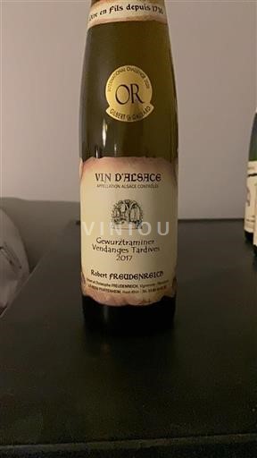 Vin Blanc sec Gewurztraminer Vendanges Tardives Robert Freudenreich 2017 France Alsace Vin de France