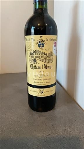 Bordeaux Blaye-côtes-de-bordeaux Grand Cru Château L'abbaye Cuv%c3%a9e Marie-Madeleine 2018