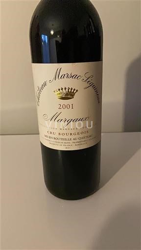 Vin Rouge sec Château Marsac Séguineau 2001 France Bordeaux Margaux AOC Cru Bourgeois