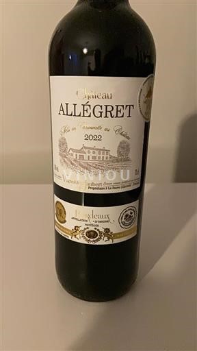 Burdeos Bordeaux Grand Cru Château Allégret 2022