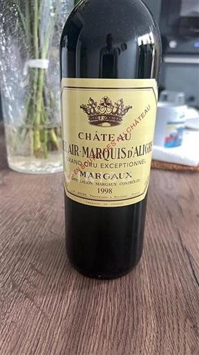 Bordeaux Margaux Grand Cru Bel Air Marquis Aligre 1998