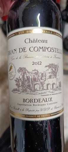 Burdeos Bordeaux Château Bran De Compostelle 2012