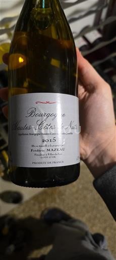 Burgundy Hautes Côtes de Nuits Frédéric Mazeau 2015