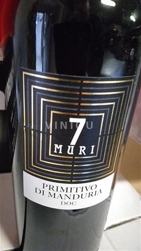 Apulien Primitivo di Manduria 7 Muri Primitivo di Manduria Icke årgångsbetecknad