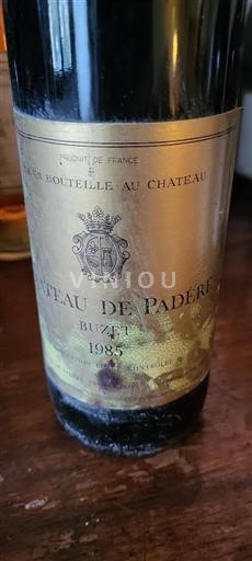 Sudoeste Buzet Château Padère 1985