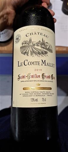 Bordeaux Saint-Émilion Grand Cru Grand Cru Château Le Comte Mallet 2019
