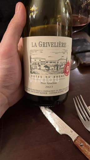 Rhône Valley Côtes du Rhône La Grivelière Père Anselme 2023