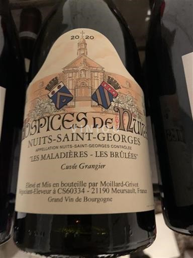 Vin Rouge sec Grangier Hospices de Nuits 2020 France Bourgogne Nuits-saint-georges AOC Grand Cru