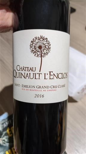 Bordeaux Saint-Émilion Grand Cru Château Quinault L'enclos 2016