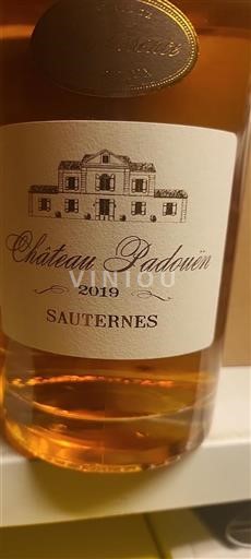 Bordeaux Sauternes Château Padouën 2019