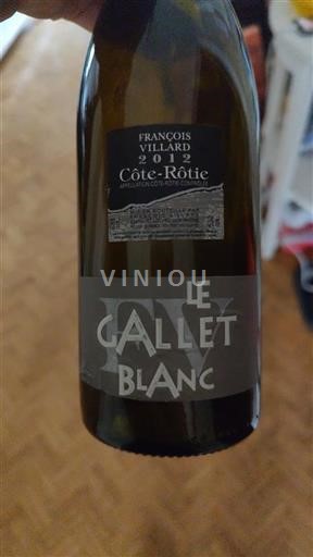 Rhônedalen Côte-rôtie François Villard Le Gallet Blanc 2012